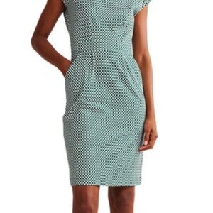 Boden Green/Navy/White Patterned Florrie Dress